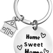 Home Sweet Home Key Chain Housewarming Presents New Homeowner Keyring Gift Ideas Real Estate Gifts From Agent for Client
