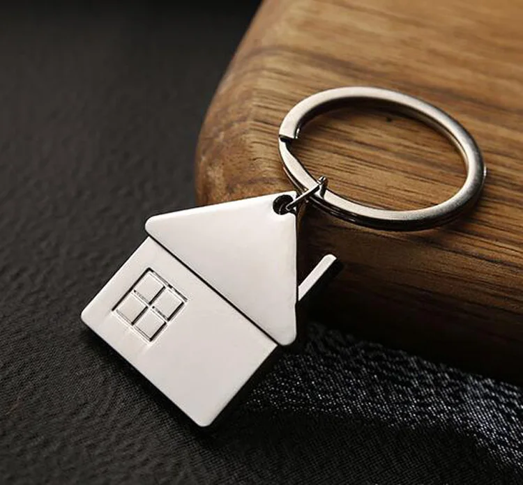 House key chain hut small gift key pendant New real estate opening gift wholesale can be laser lettering K1523