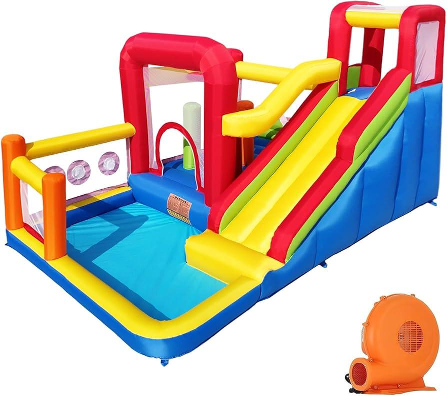 YARD Inflatable Bounce House Trampoline Castle with Slide For Rent Home Use Inflatable Bouncer For Children Outdoors Games